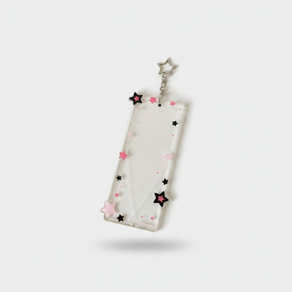 Star Charm Phone Keychain Black Pink White