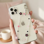Star Charm Phone Keychain Black Pink White