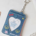 Denim Heart-Shaped Keychain Charm With Star – novelty & toys (view 1)