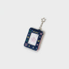Denim Star Charm Keychain With Mirror Photo Frame