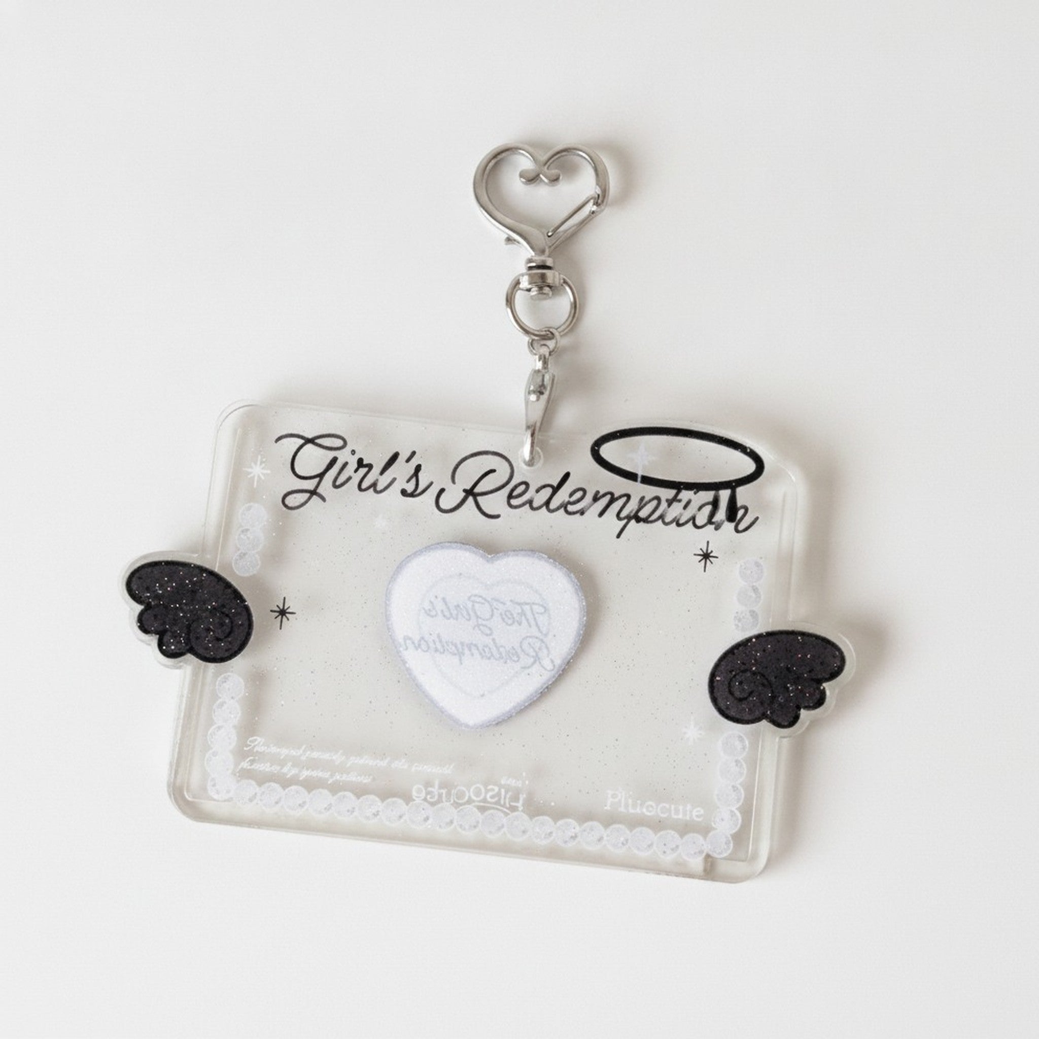 Cute Angel Wings Glitter Keychain Card Holder – stationery (view 1)
