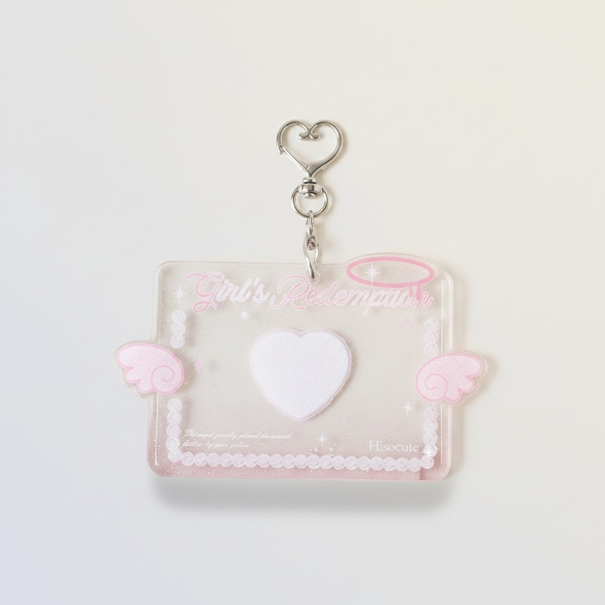Cute Angel Wings Glitter Keychain Card Holder – stationery (view 2)