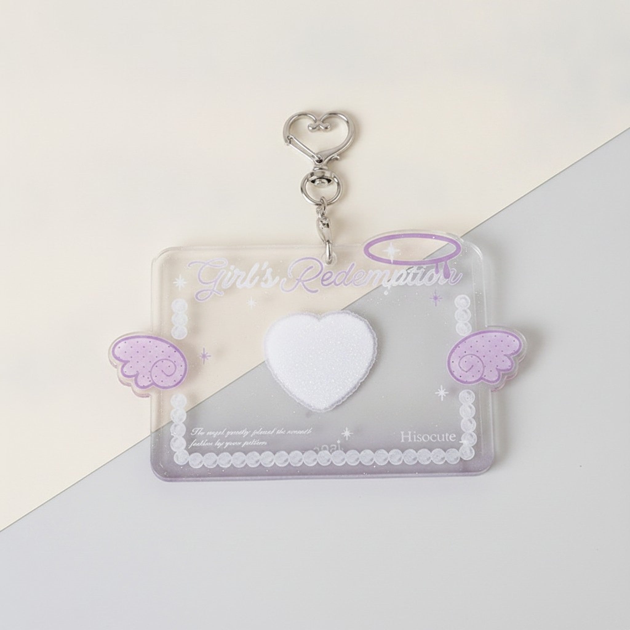 Cute Angel Wings Glitter Keychain Card Holder – stationery (view 3)