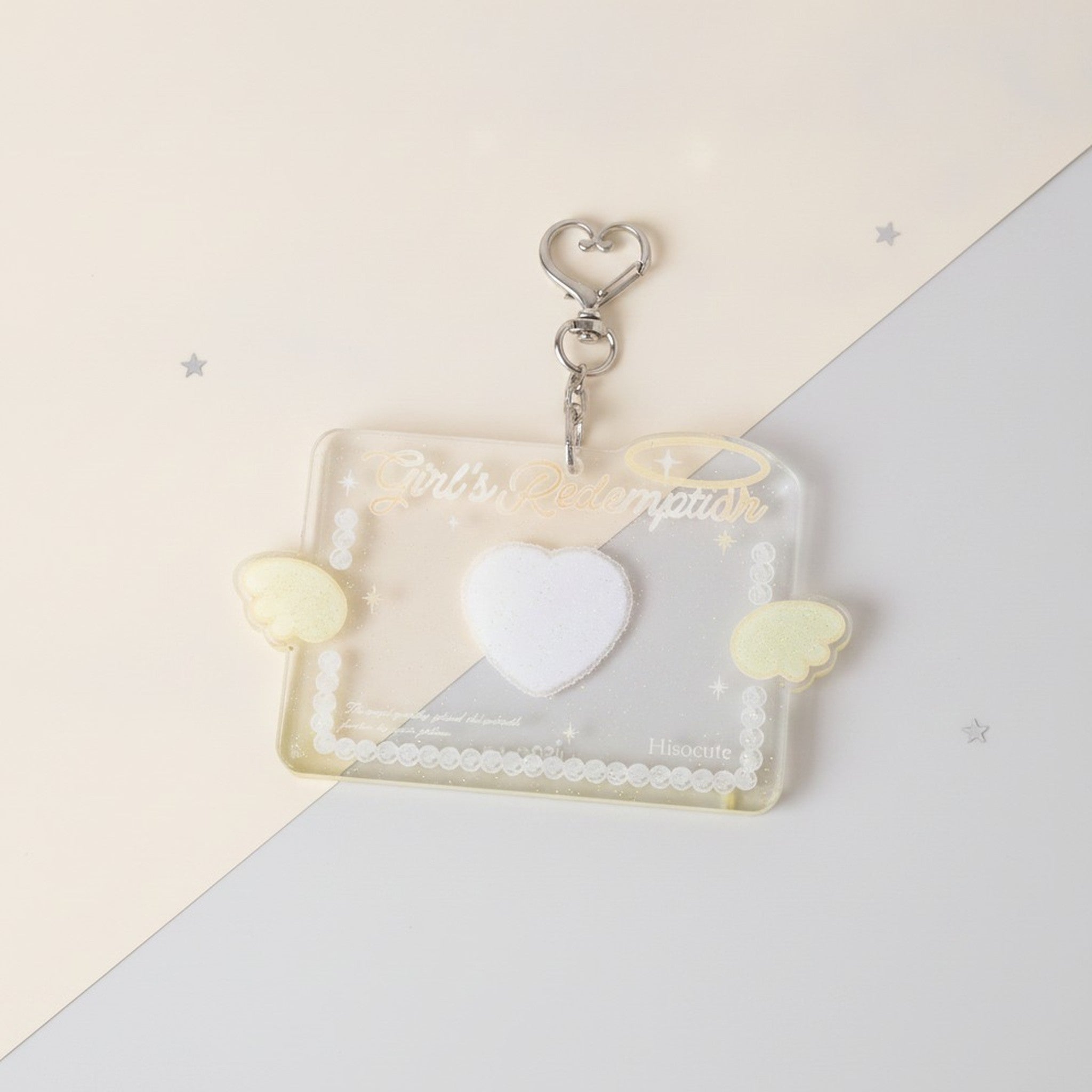 Cute Angel Wings Glitter Keychain Card Holder – stationery (view 4)