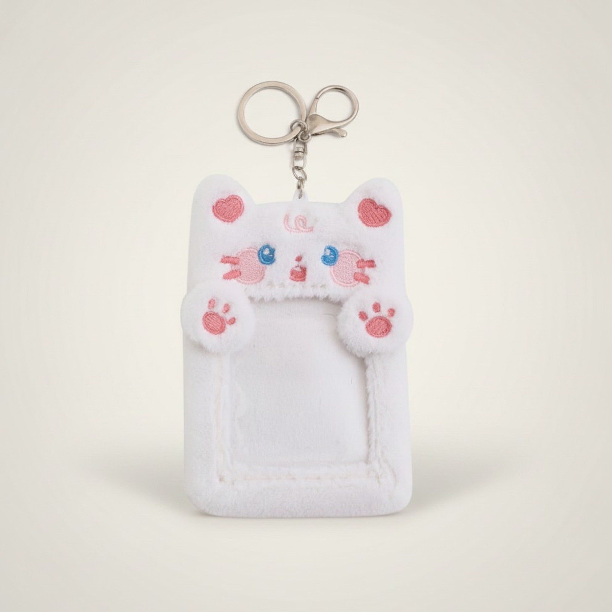 Cute Cat Plush ID Card Holder Keychain – bags & wallets (view 2)