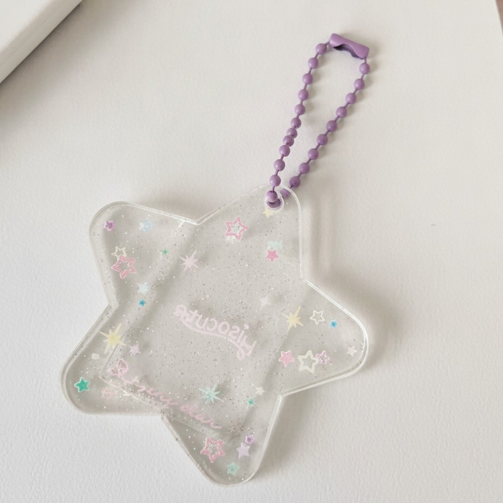 Glitter Star Mini Photo Frame Keychain – novelty & toys (view 1)