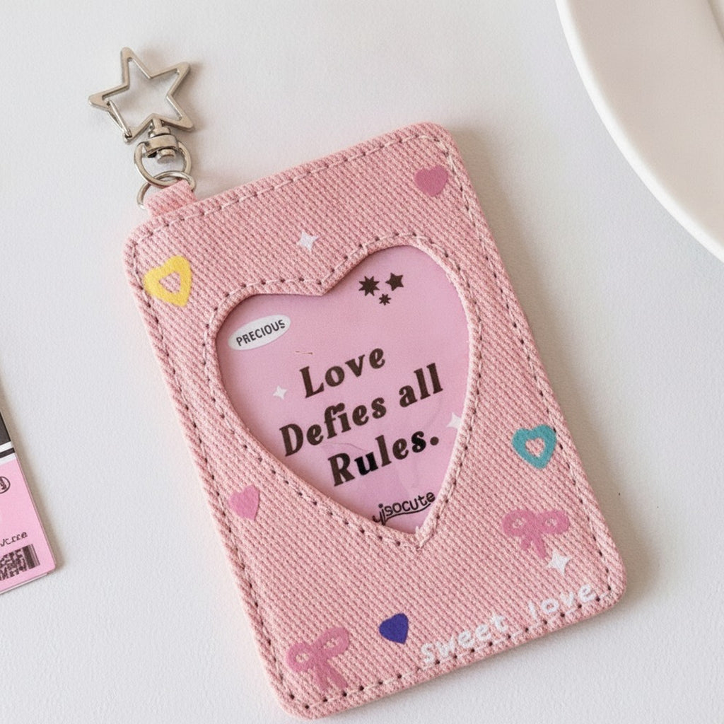 Cute Heart Window Card Holder Keychain – bags & wallets (view 3)