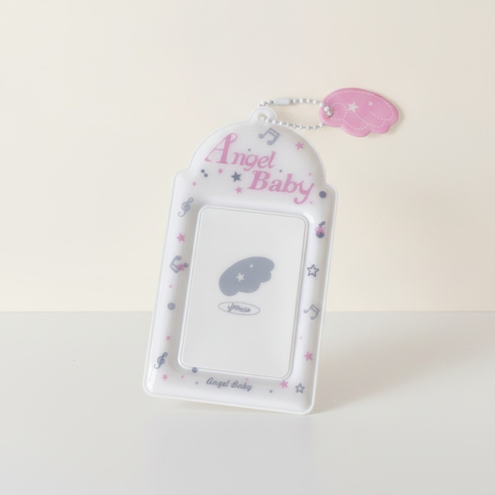 Angel Baby Wing Charm Photo Card Holder – stationery (view 2)