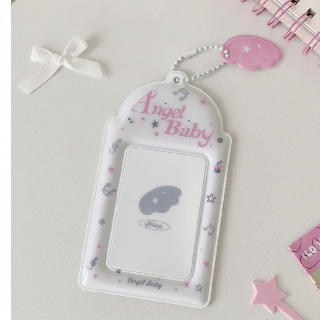 Angel Baby Wing Charm Photo Card Holder – stationery (view 3)