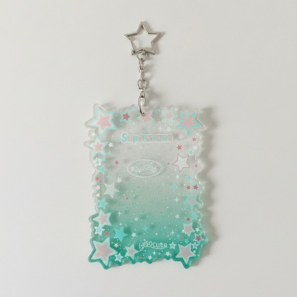 Cute Star Acrylic Card Holder Keychain – stationery (view 1)
