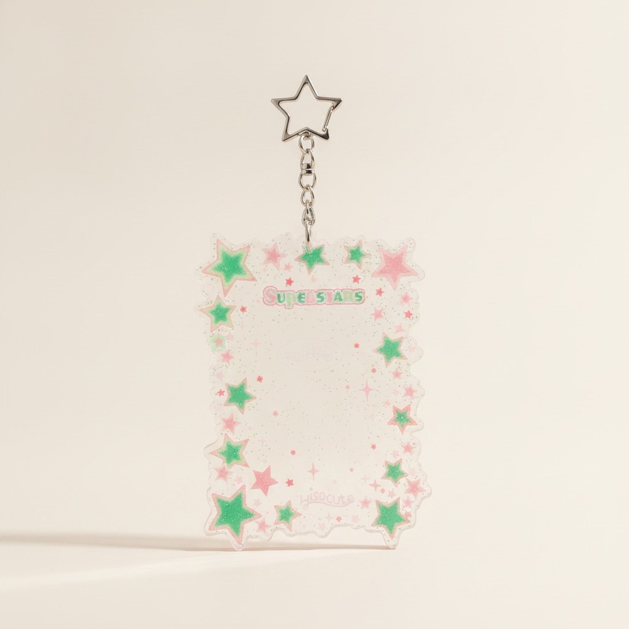 Cute Star Acrylic Card Holder Keychain – stationery (view 2)