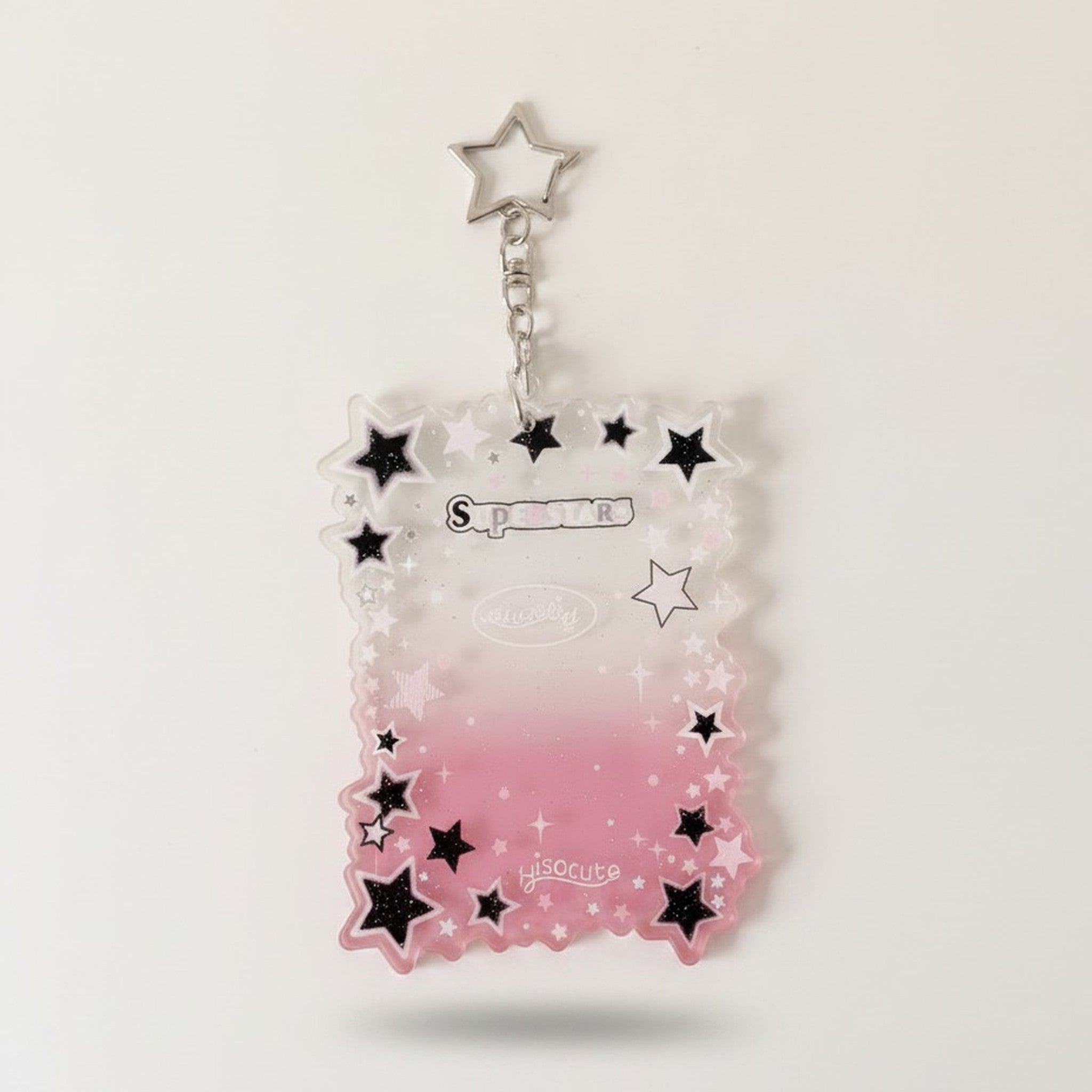Cute Star Acrylic Card Holder Keychain – stationery (view 3)