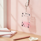 Cute Star Acrylic Card Holder Keychain – stationery (view 4)