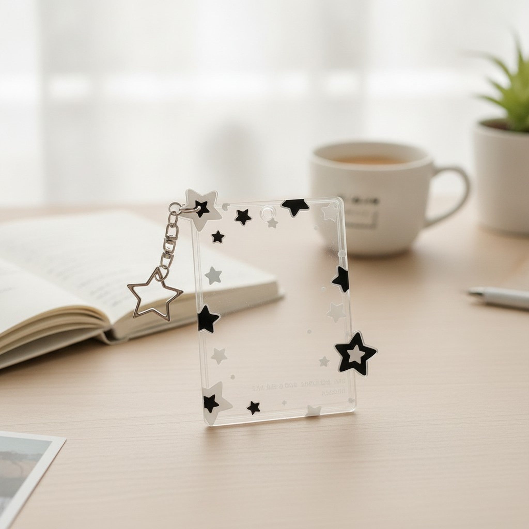 Cute Star Clear Photo Card Holder – stationery (view 4)