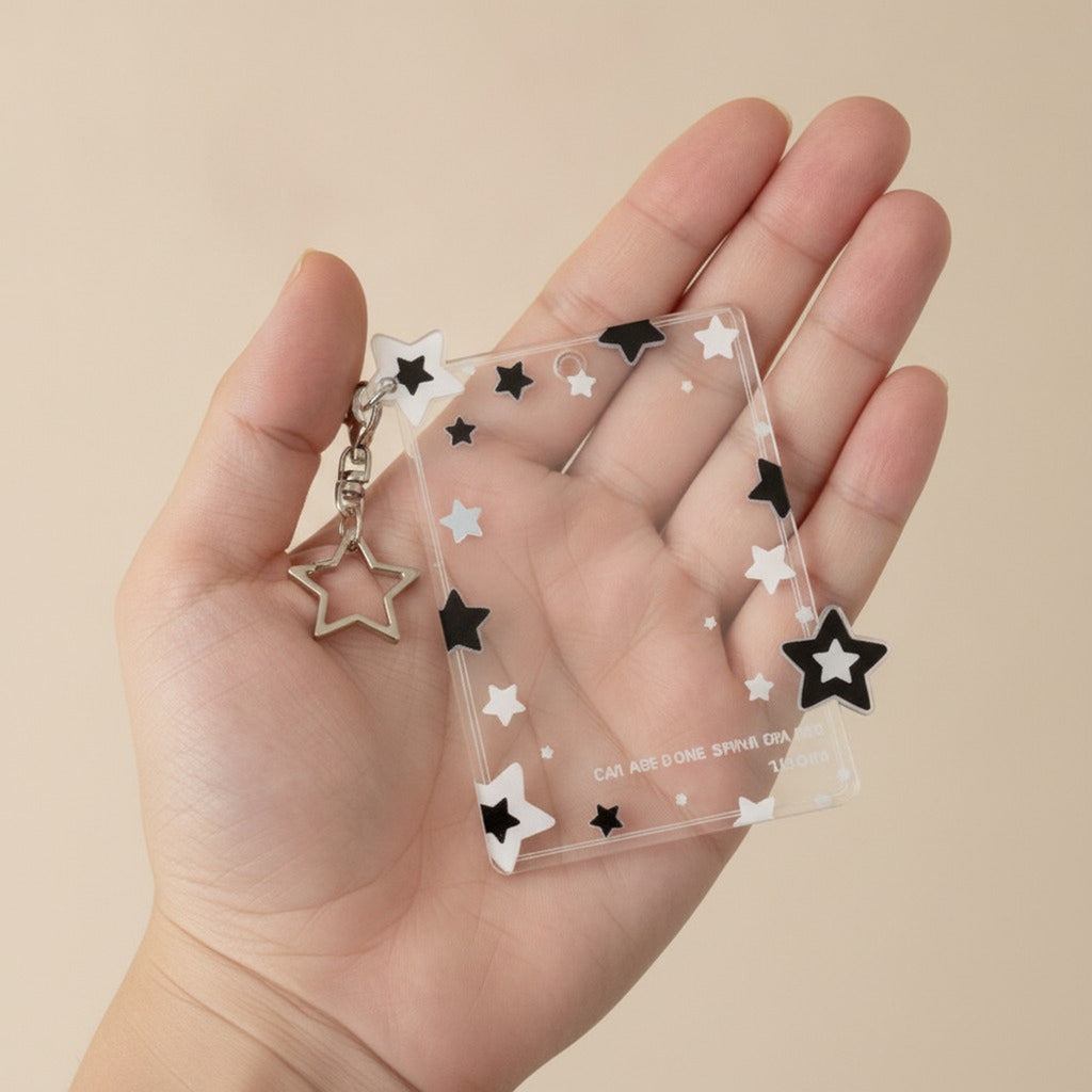 Cute Star Clear Photo Card Holder – stationery (view 5)