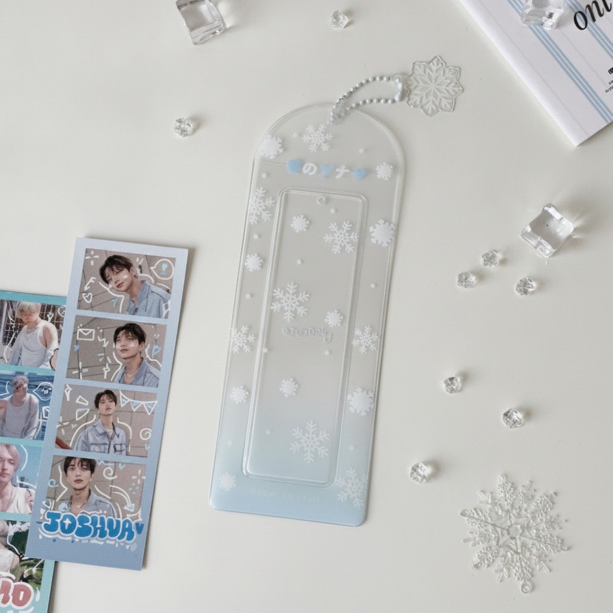 Winter Snowflake Clear Bookmark Photocard Holder – stationery (view 1)