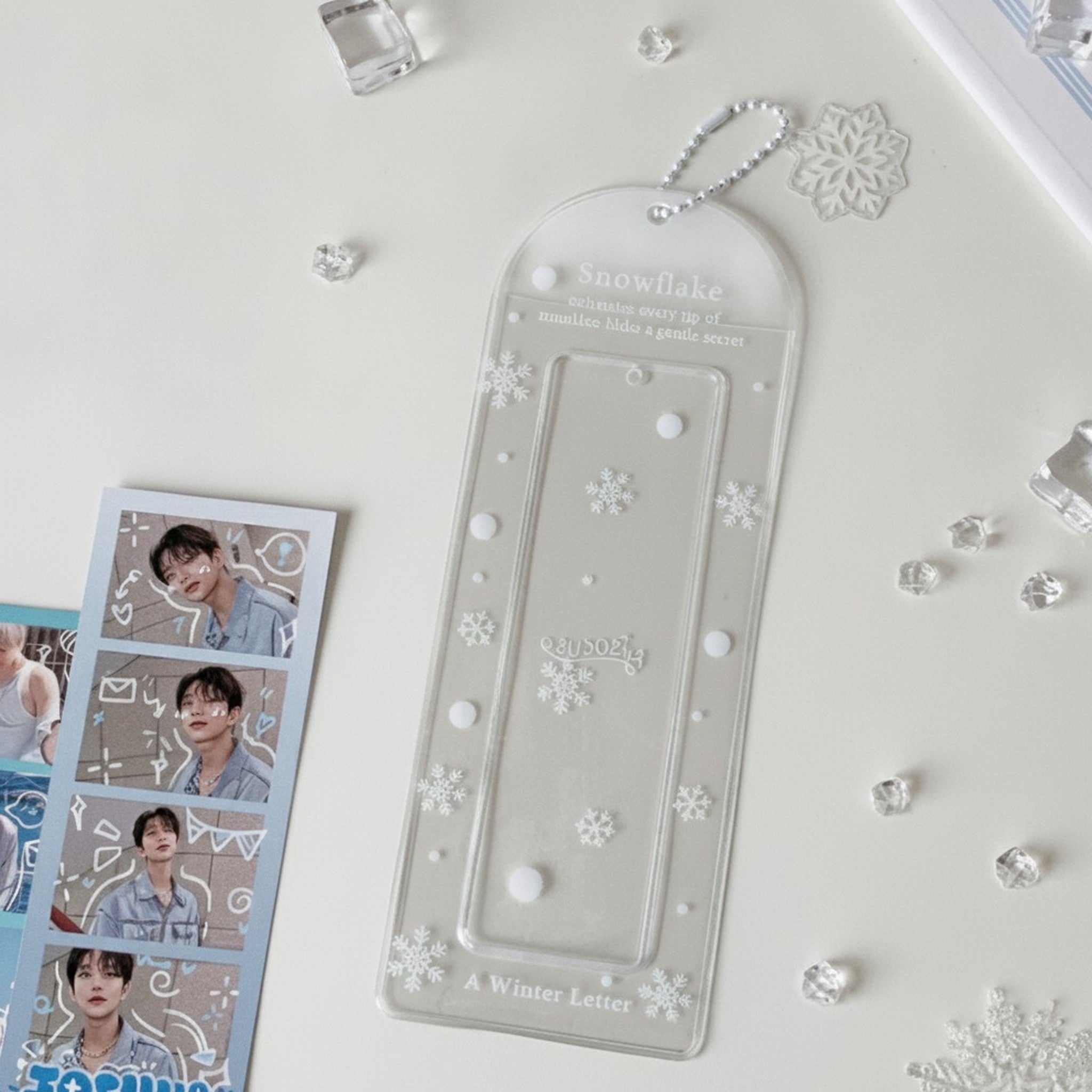 Winter Snowflake Clear Bookmark Photocard Holder – stationery (view 3)