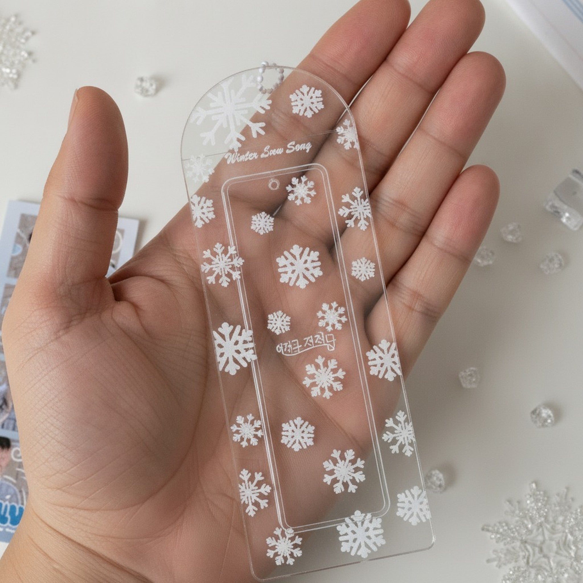 Winter Snowflake Clear Bookmark Photocard Holder – stationery (view 5)