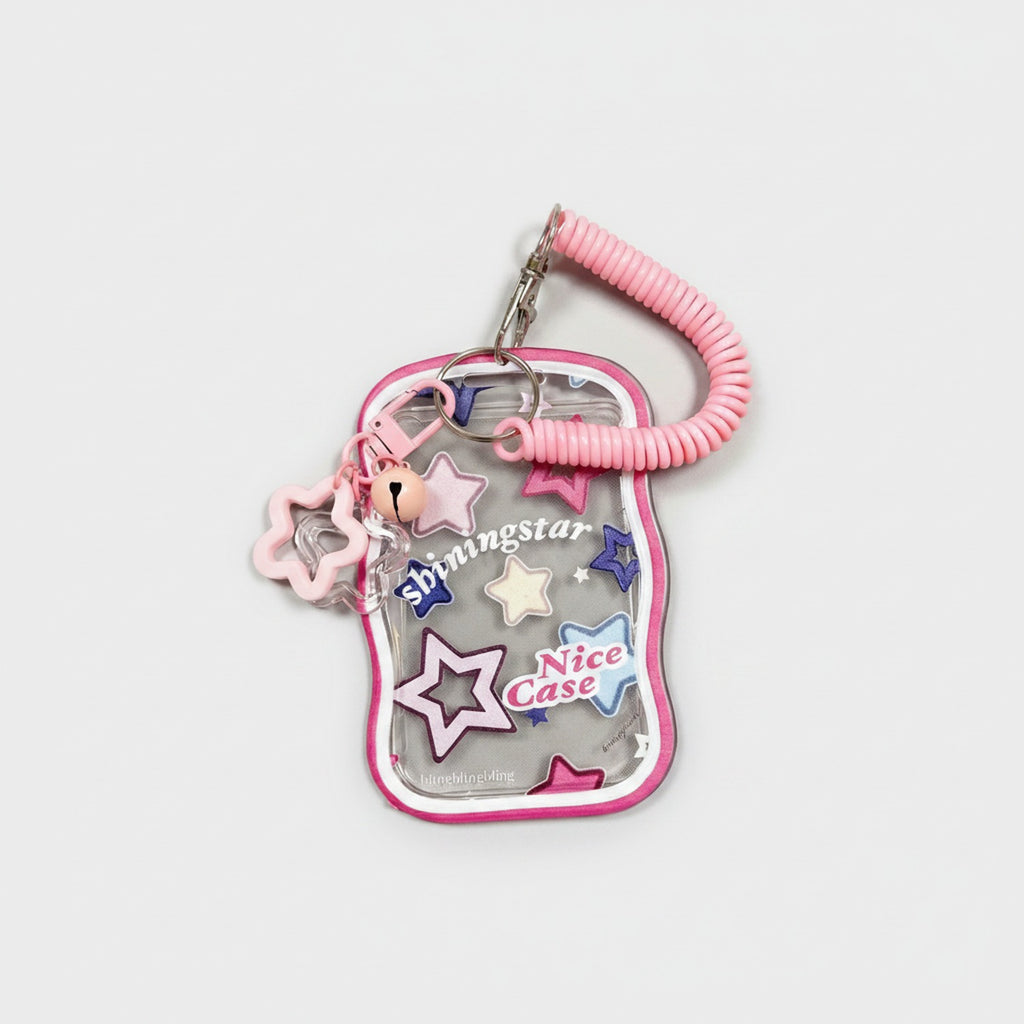 Pink Star Charm Cup Case With Coiled Strap