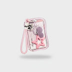 Pink Clear Cup Charm Keychain with Star