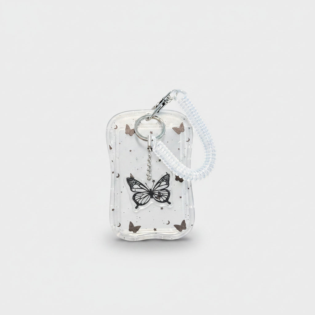 Butterfly Moon Star Clear Cup Charm Keychain