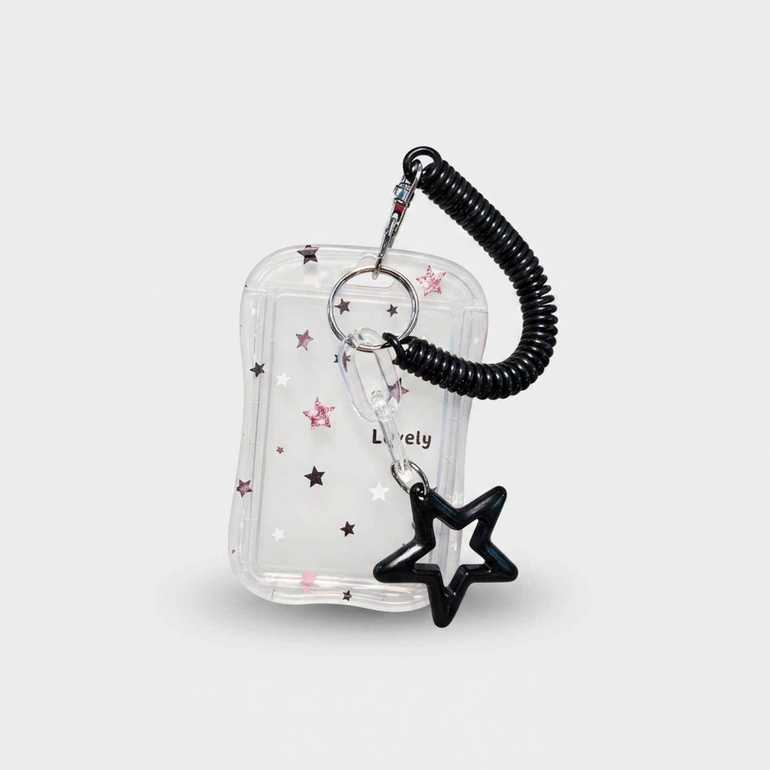 Black Star Charm Clear Cup Keychain
