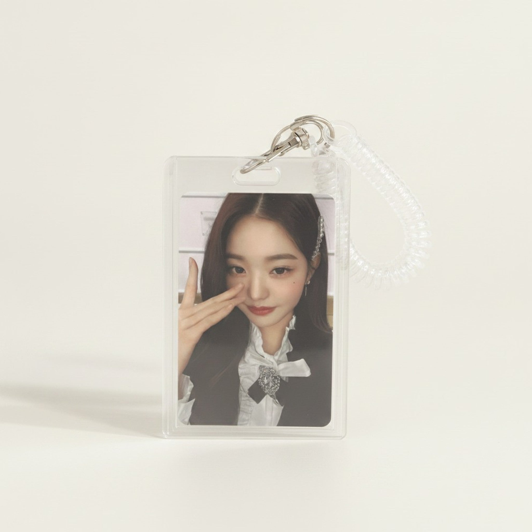 Clear Photocard Holder with Spring Coil Keychain – apparel accessories (view 1)