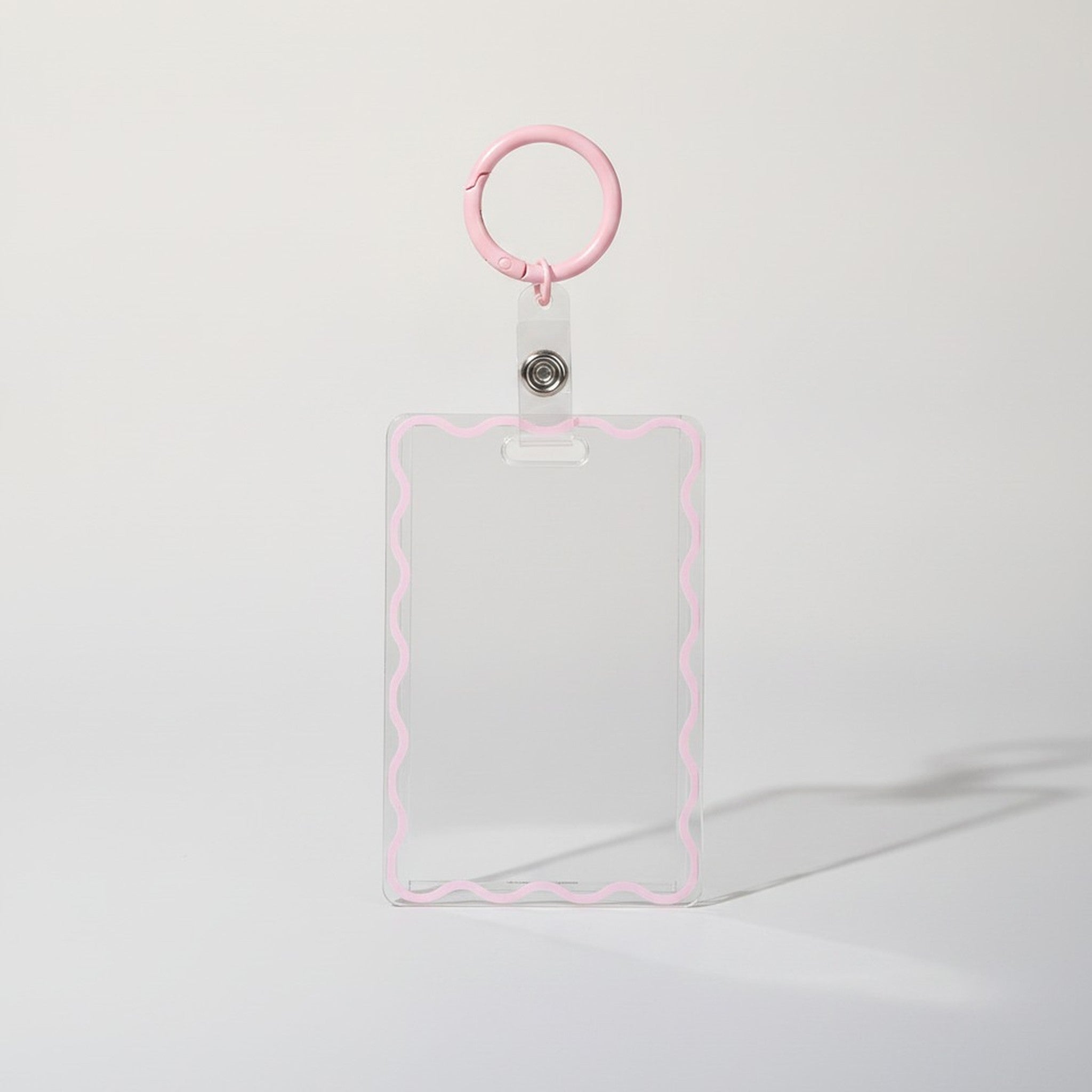 Transparent Wavy Border ID Card Holder Keyring – bags & wallets (view 1)