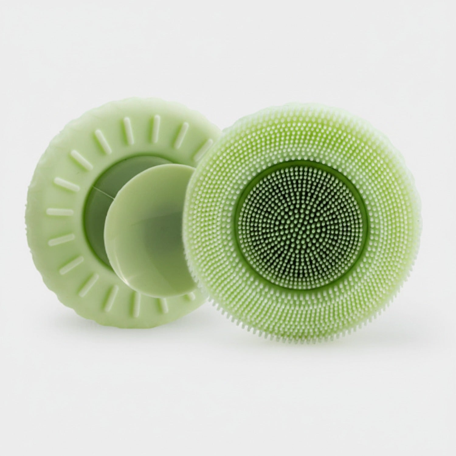 Silicone Facial Cleansing Brush - Green Textured