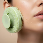 Silicone Facial Cleansing Brush - Green Textured