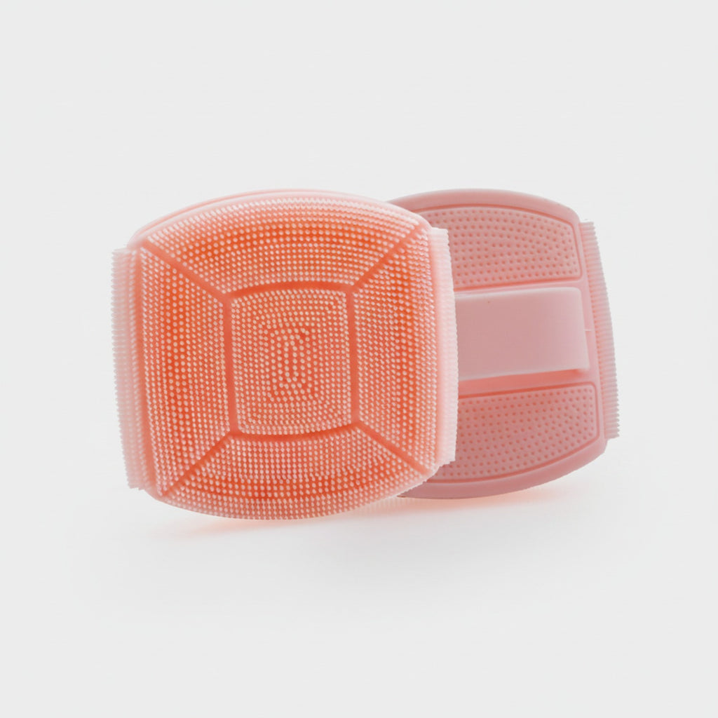 Silicone Face Cleansing Brush Pink Textured