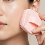Silicone Face Cleansing Brush Pink Textured