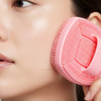 Silicone Facial Cleansing Brush Coral Pink
