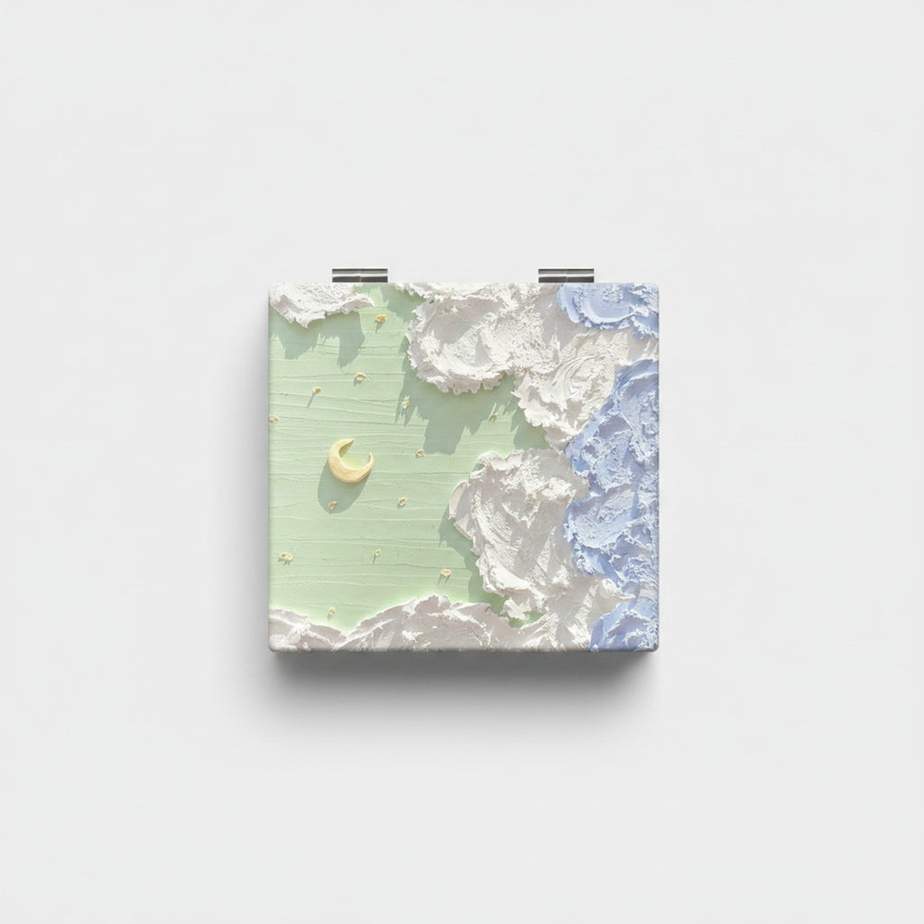 Textured Pastel Makeup Palette With Moon Charm
