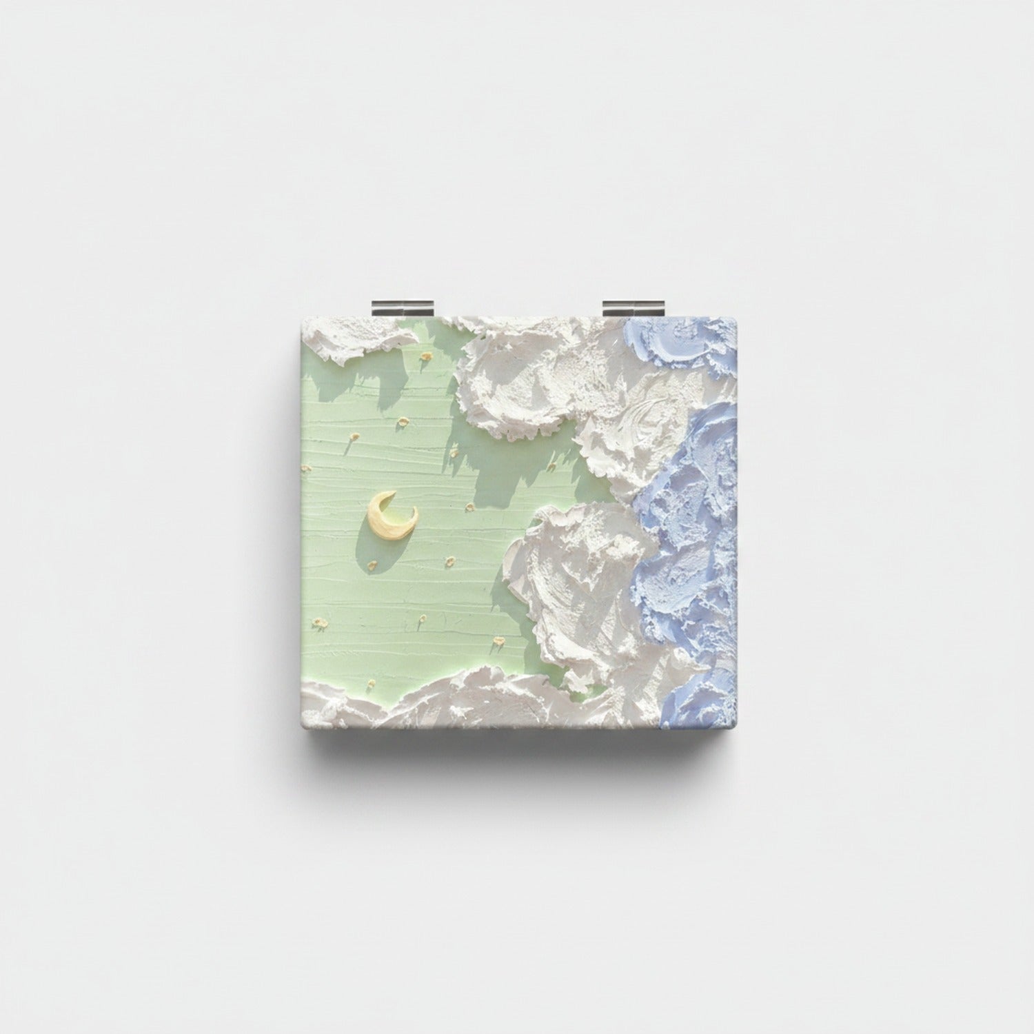 Textured Pastel Makeup Palette With Moon Charm