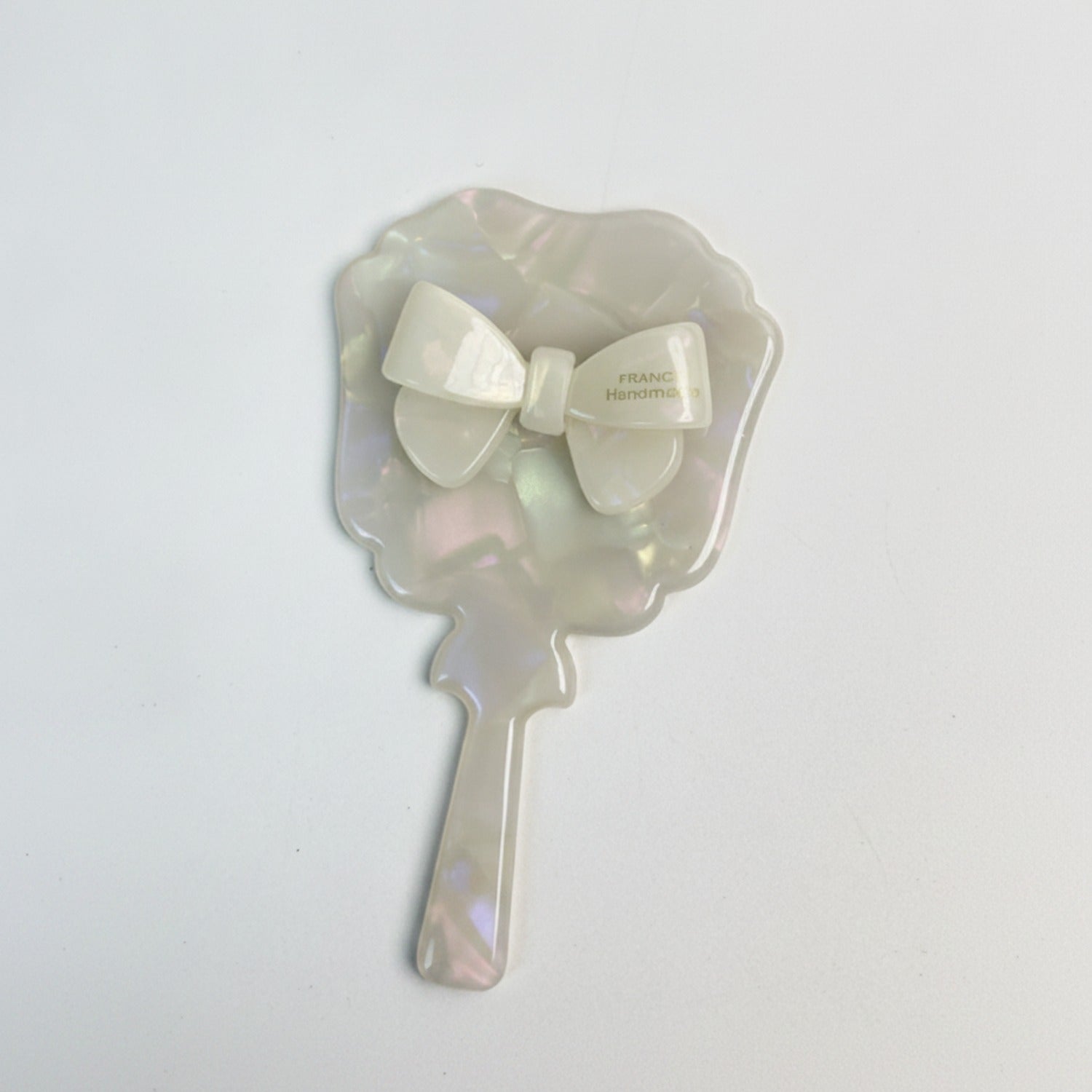 Pearl Bow Hand Mirror With Handle