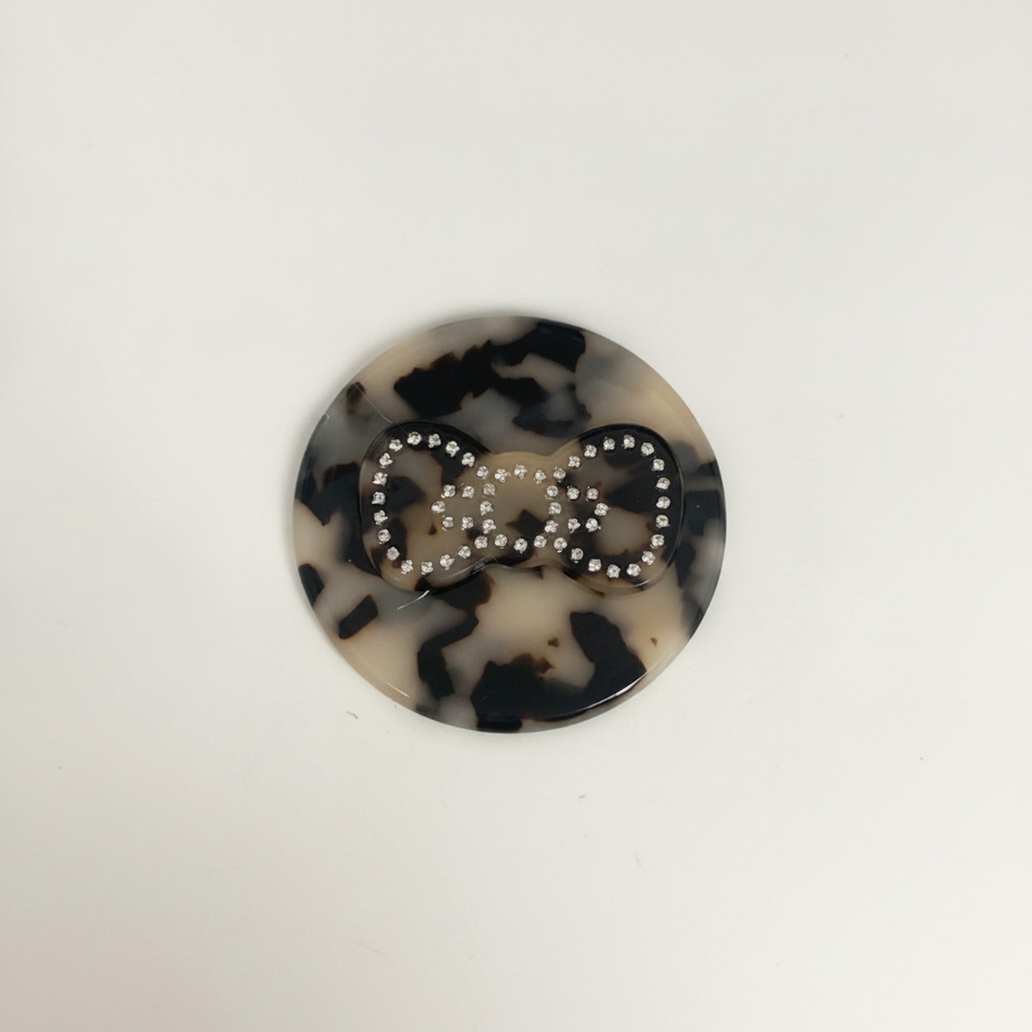 Tortoiseshell Bow Rhinestone Compact Mirror