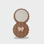 Chocolate Waffle Compact Mirror With Bow