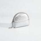 Silver Metallic Crescent Coin Purse With Keychain – bags & wallets (view 1)