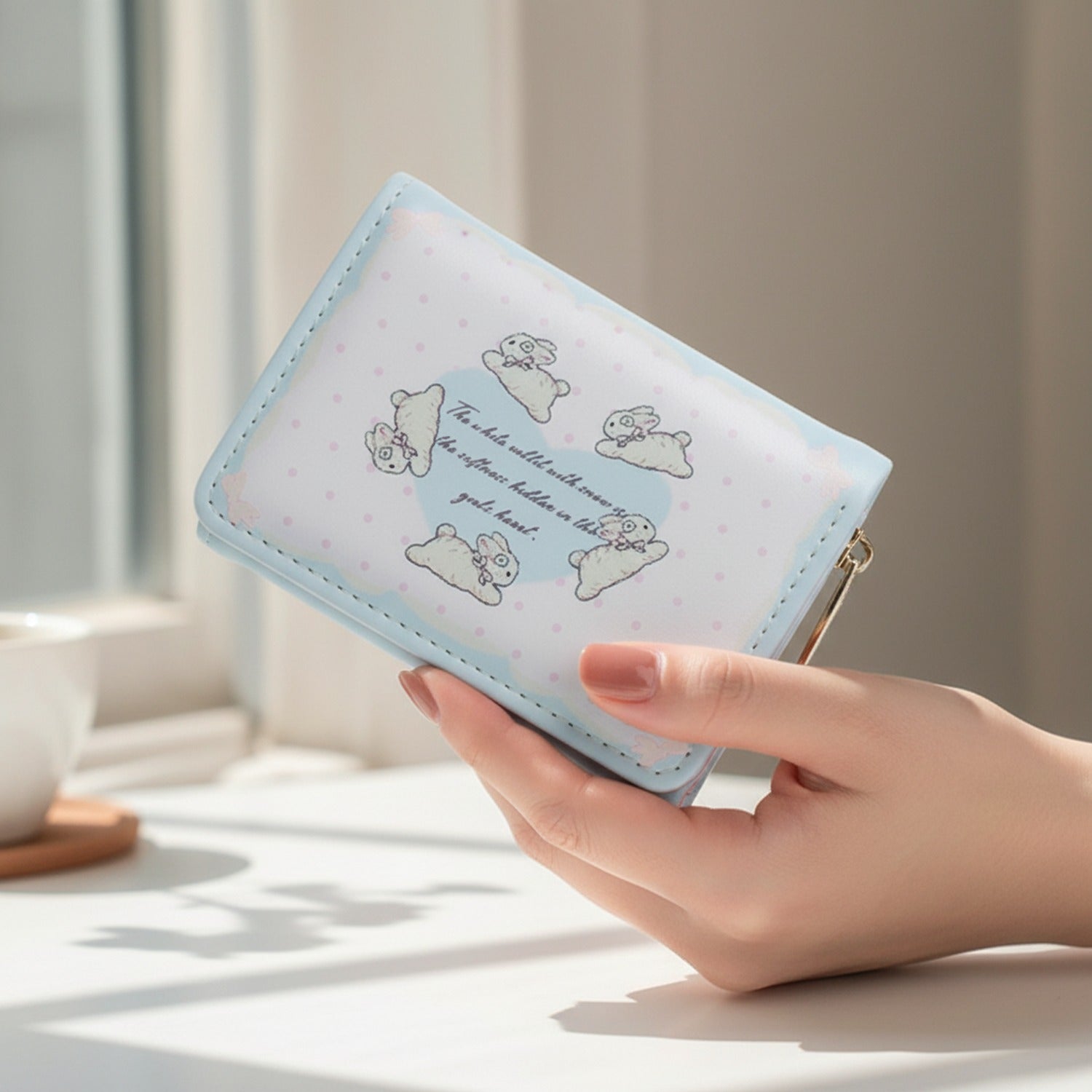 Pastel Blue Sheep Cloud Trifold Wallet