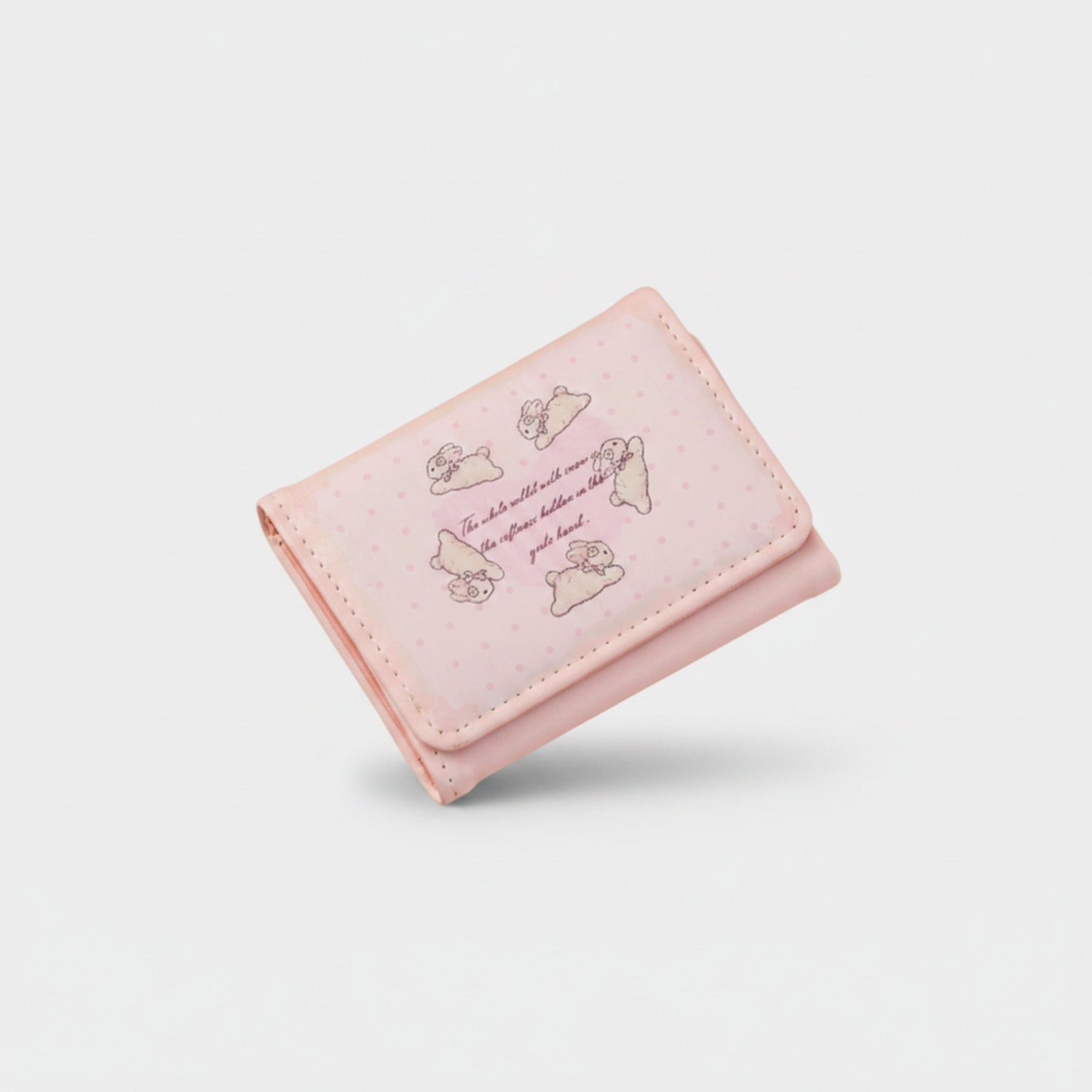 Cute Cloud Character Trifold Wallet Pink