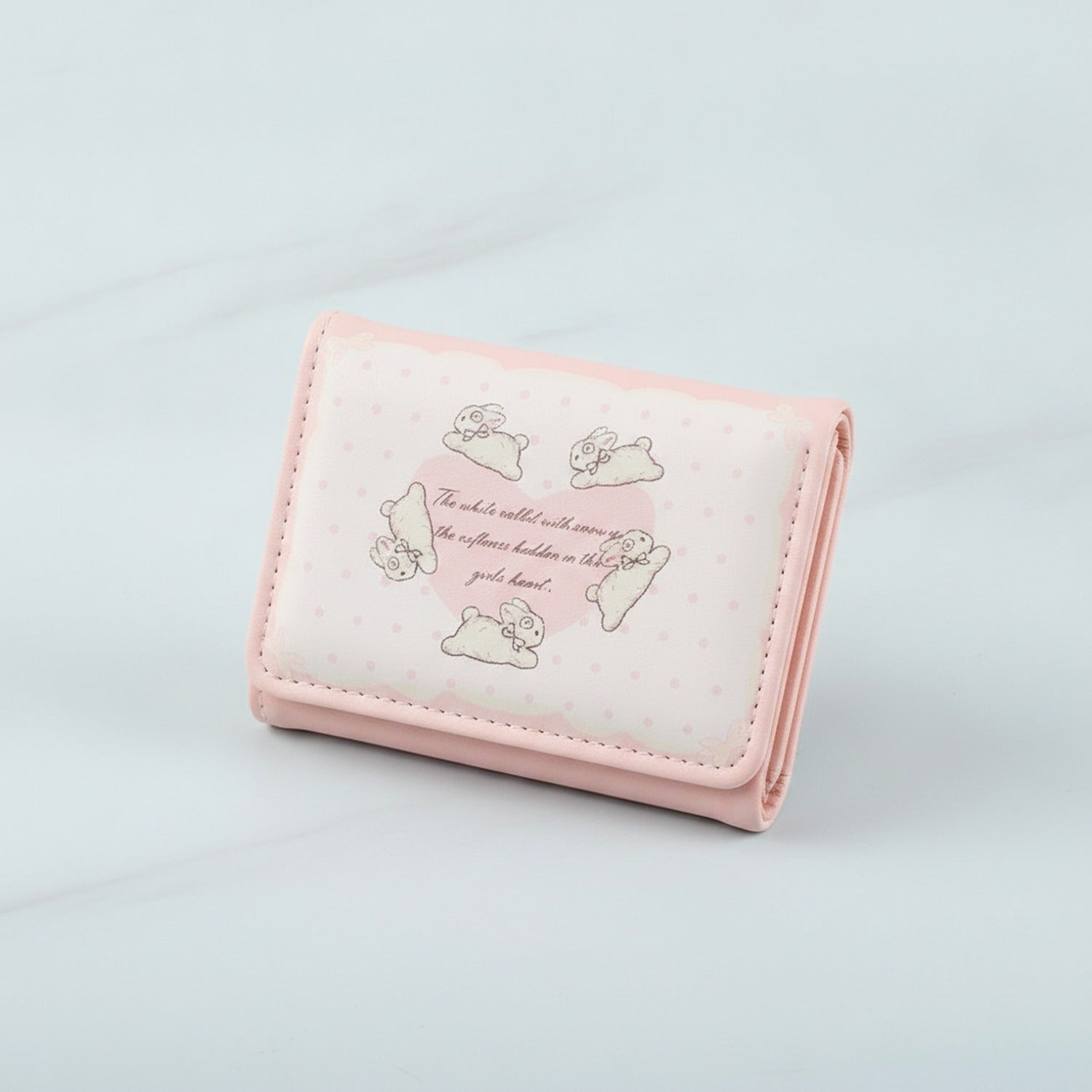 Cute Cloud Character Trifold Wallet Pink