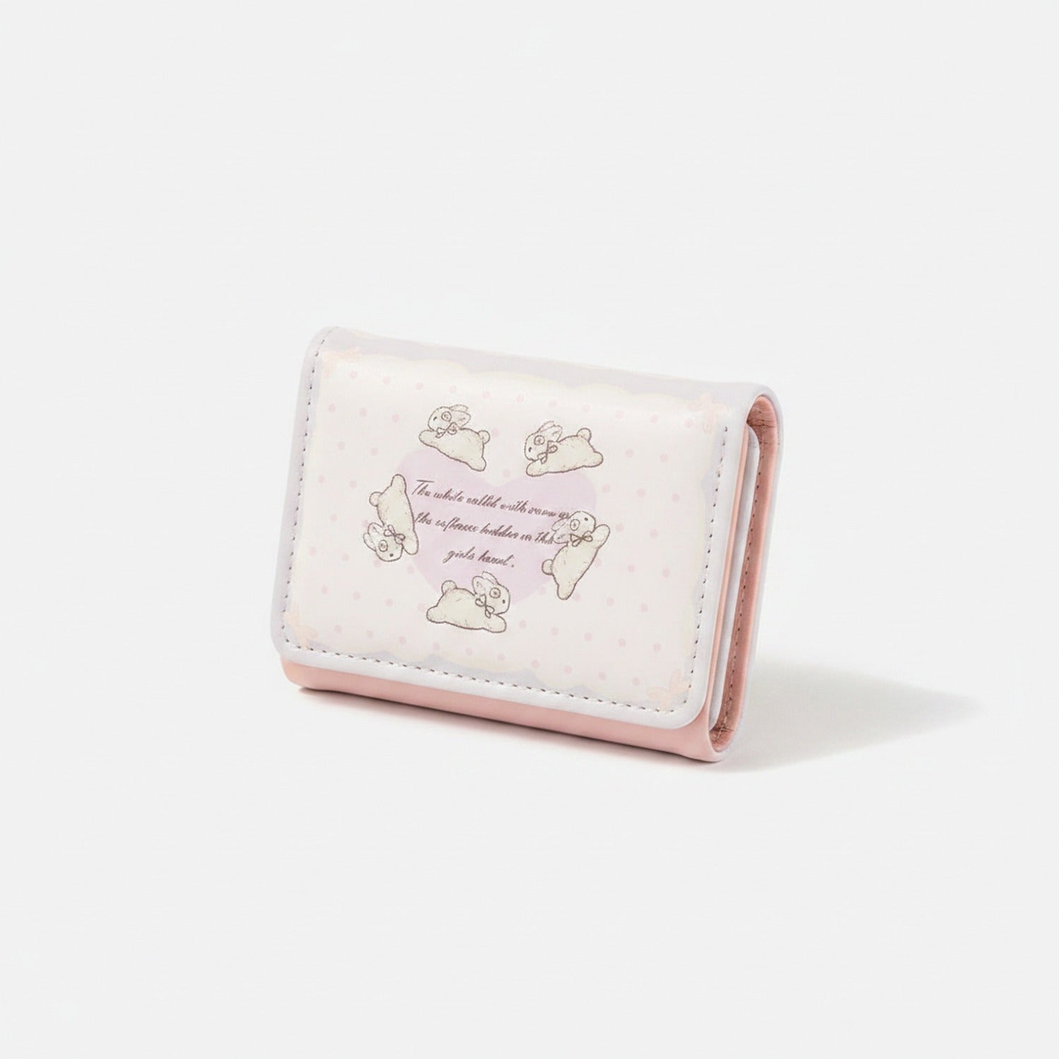 Cute Cloud Character Trifold Wallet Pink