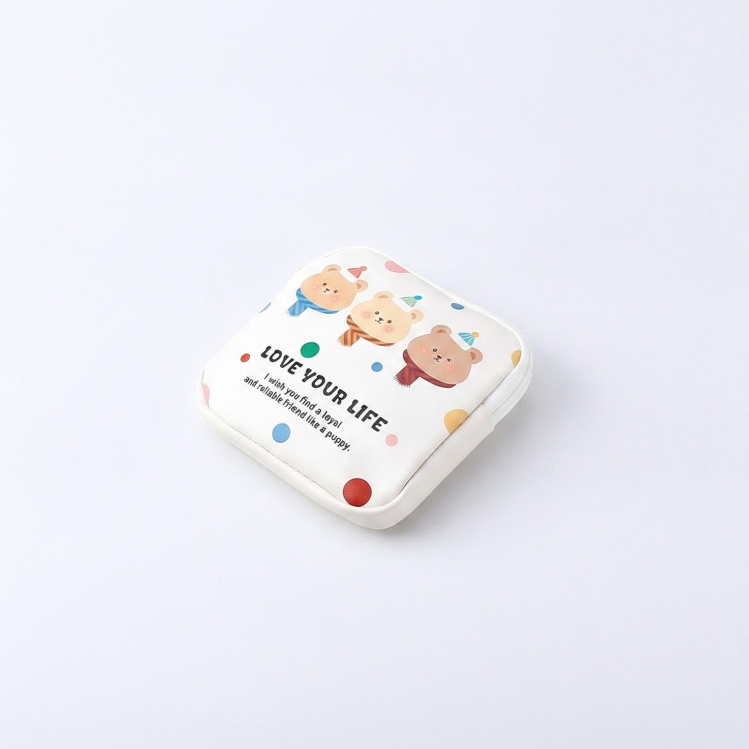 Cute Bear Coin Purse Wallet With Colorful Dots