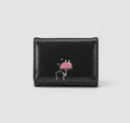 Black Leather Wallet With Embroidered Cherry Design – bags & wallets (view 1)