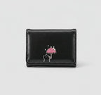 Black Leather Wallet With Embroidered Cherry Design – bags & wallets (view 1)
