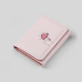 Pink Strawberry Embroidered Trifold Wallet