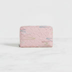 White Quilted Wallet With Pastel Beaded Chain Strap – bags & wallets (view 3)
