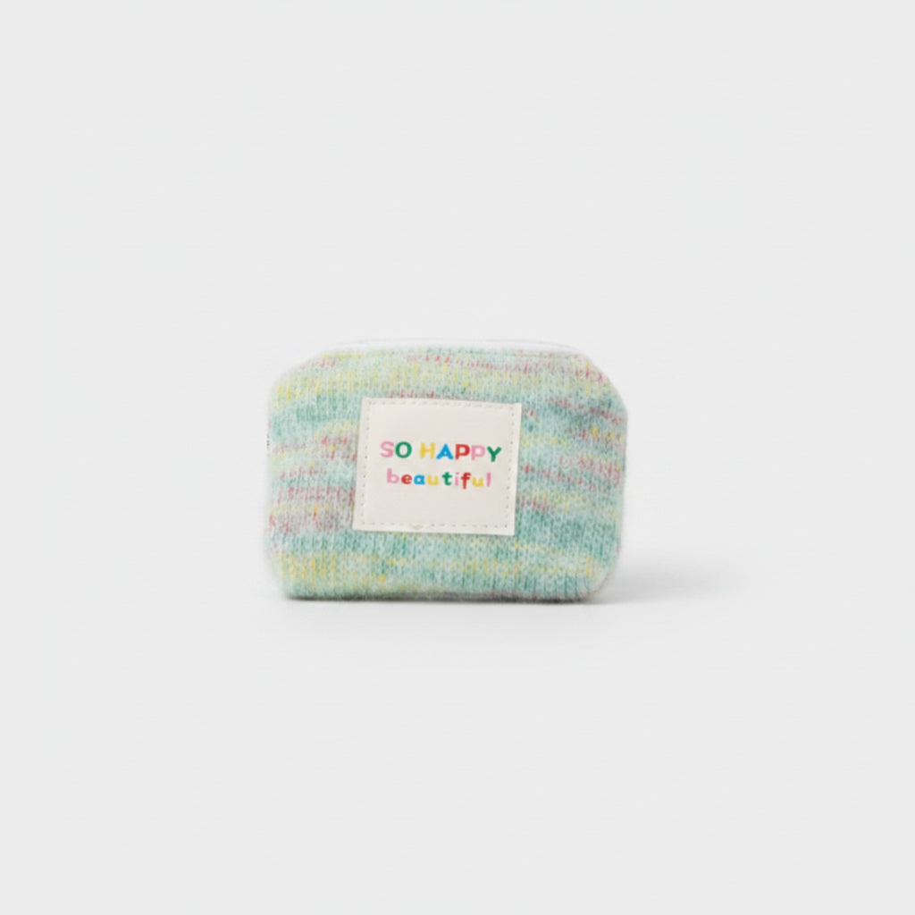 Pastel Rainbow Knit Coin Purse Wallet