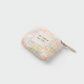 Pastel Rainbow Striped Textured Coin Purse Wallet